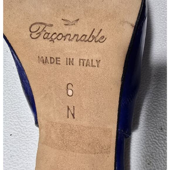 Faconnable Women’s Slingback Royal Blue Heeled Shoes Sz 6 N Made in Italy - Picture 9 of 9